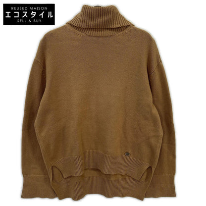 DAISY LIN デイジーリン ﾌﾞﾗｳﾝ ｺｯﾄﾝ ﾀｰﾄﾙﾈｯｸ ﾛﾝｸﾞｽﾘｰﾌﾞﾆｯﾄ トップス F