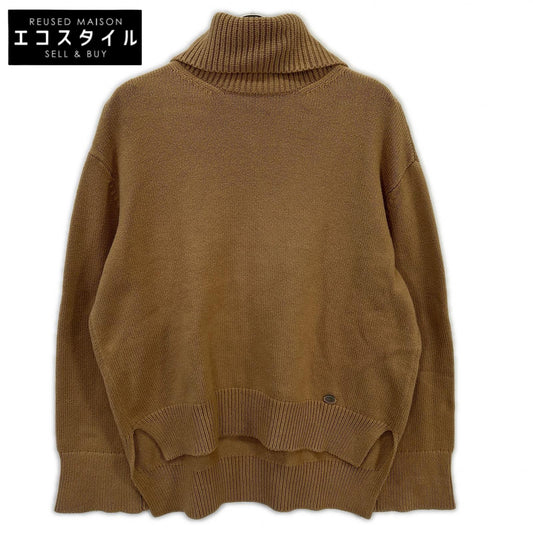 DAISY LIN デイジーリン ﾌﾞﾗｳﾝ ｺｯﾄﾝ ﾀｰﾄﾙﾈｯｸ ﾛﾝｸﾞｽﾘｰﾌﾞﾆｯﾄ トップス F