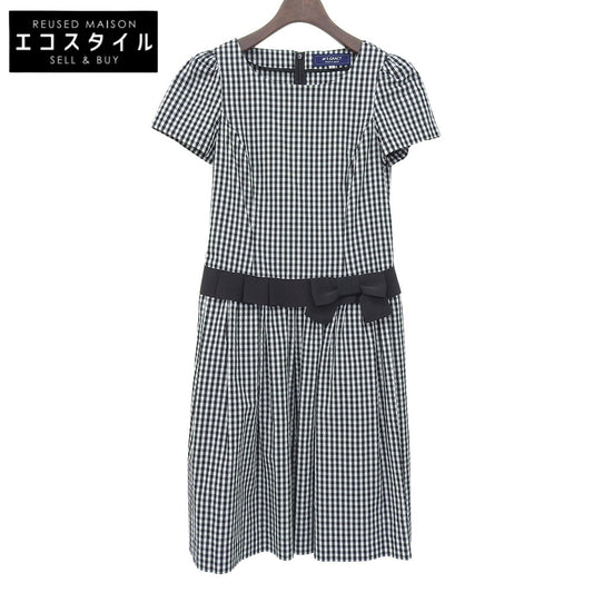 Excellent Condition Gingham Check Ribbon Dress for Women Black/White 36 PM-811329 Dress 36 for Women
