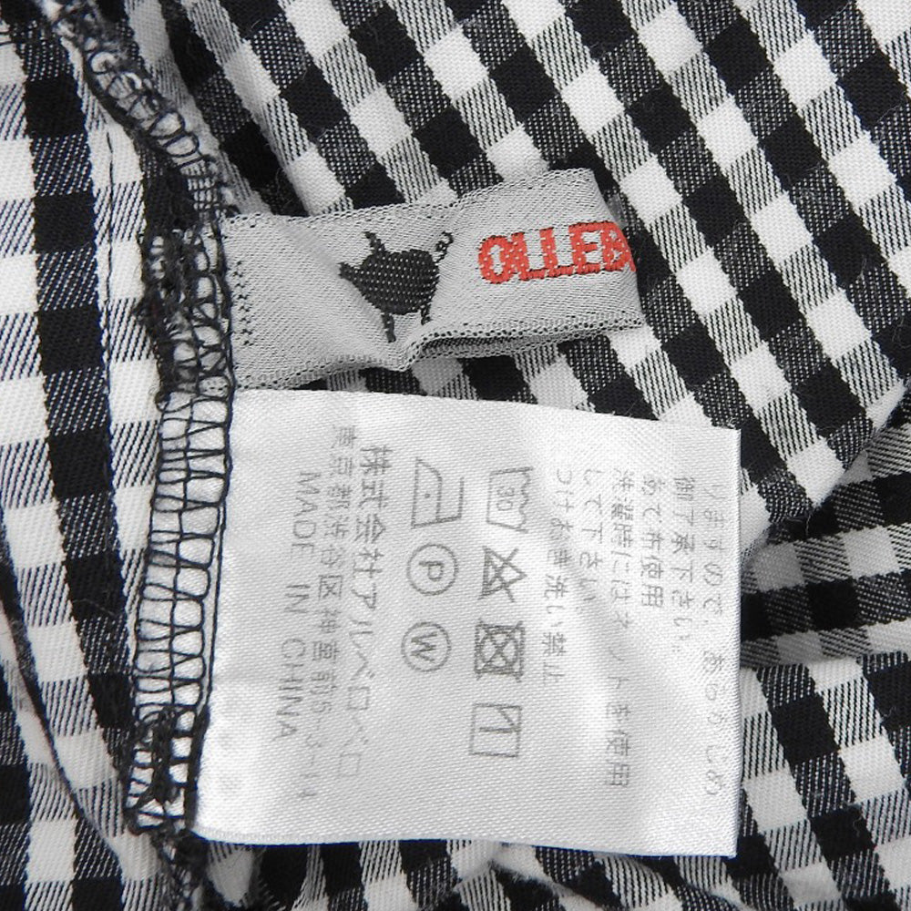 OLLEBOREBLA ALBEROBELLO 精品 格纹 小猪 鲸鱼 刺绣 休闲裤 下装 女士 黑色×白色 L 下装 L 女士
