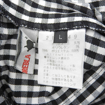 OLLEBOREBLA ALBEROBELLO 精品 格纹 小猪 鲸鱼 刺绣 休闲裤 下装 女士 黑色×白色 L 下装 L 女士