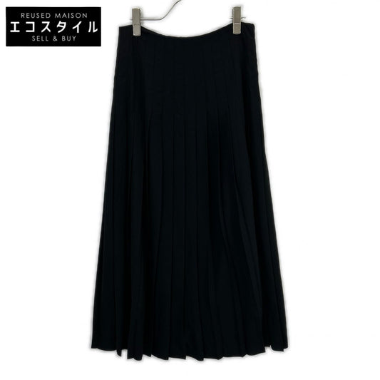 mizuiro ind Black Sheer Pleated Long Skirt