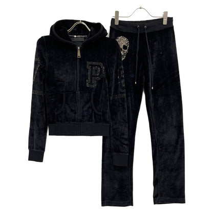 PHILIPP PLEIN Black Velour Swarovski Tracksuit Set-Up Suit Set-Up XS Ladies