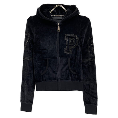 PHILIPP PLEIN Black Velour Swarovski Tracksuit Set-Up Suit Set-Up XS Ladies