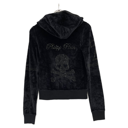 PHILIPP PLEIN Black Velour Swarovski Tracksuit Set-Up Suit Set-Up XS Ladies