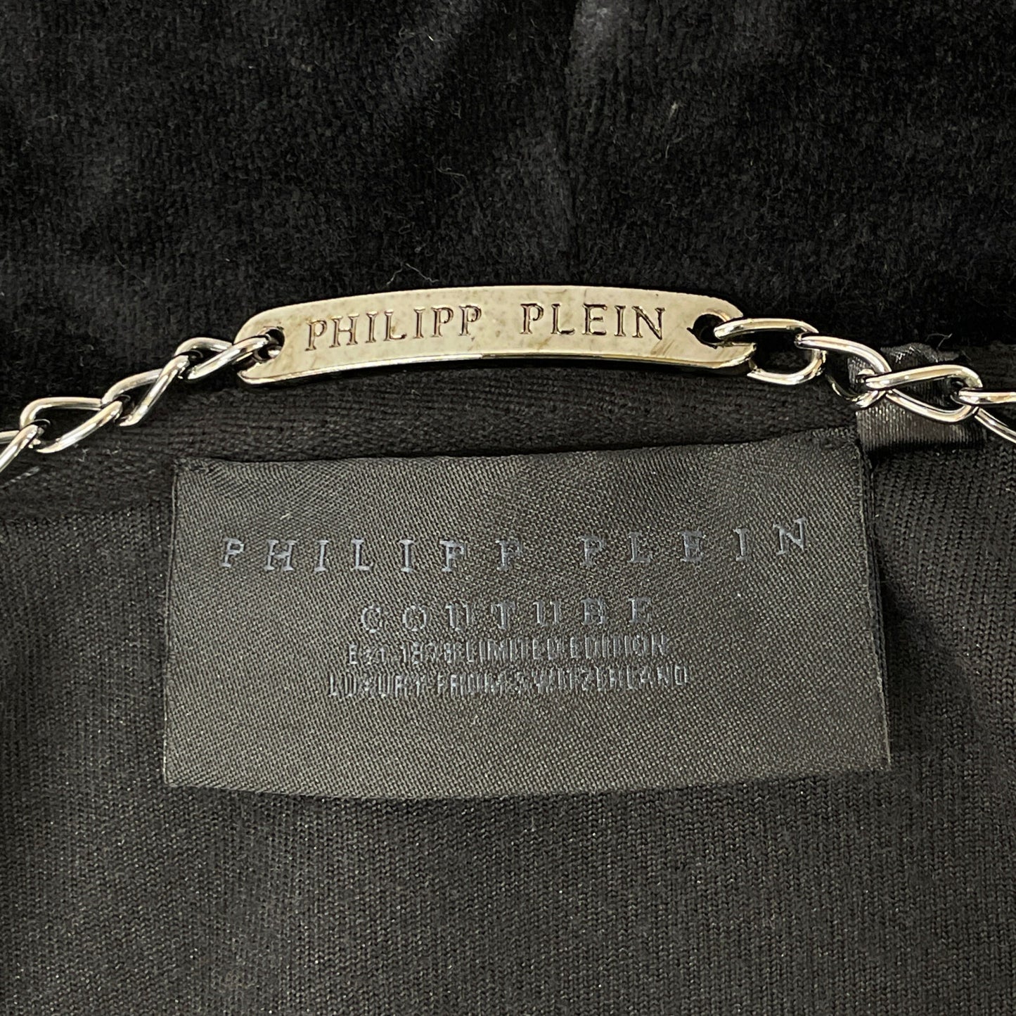 PHILIPP PLEIN Black Velour Swarovski Tracksuit Set-Up Suit Set-Up XS Ladies