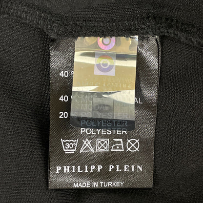 PHILIPP PLEIN Black Velour Swarovski Tracksuit Set-Up Suit Set-Up XS Ladies