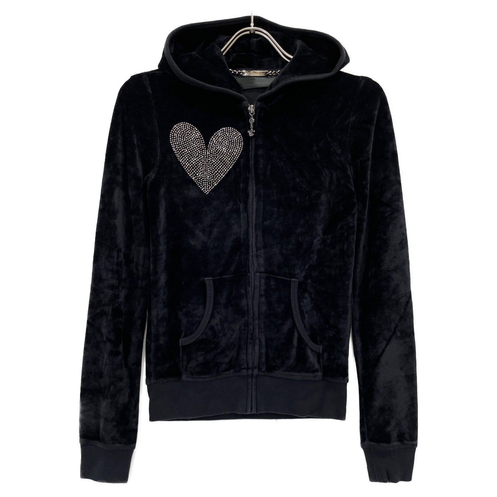 PHILIPP PLEIN 菲利普普兰 黑色 丝绒 水晶 运动服套装 XS 女士