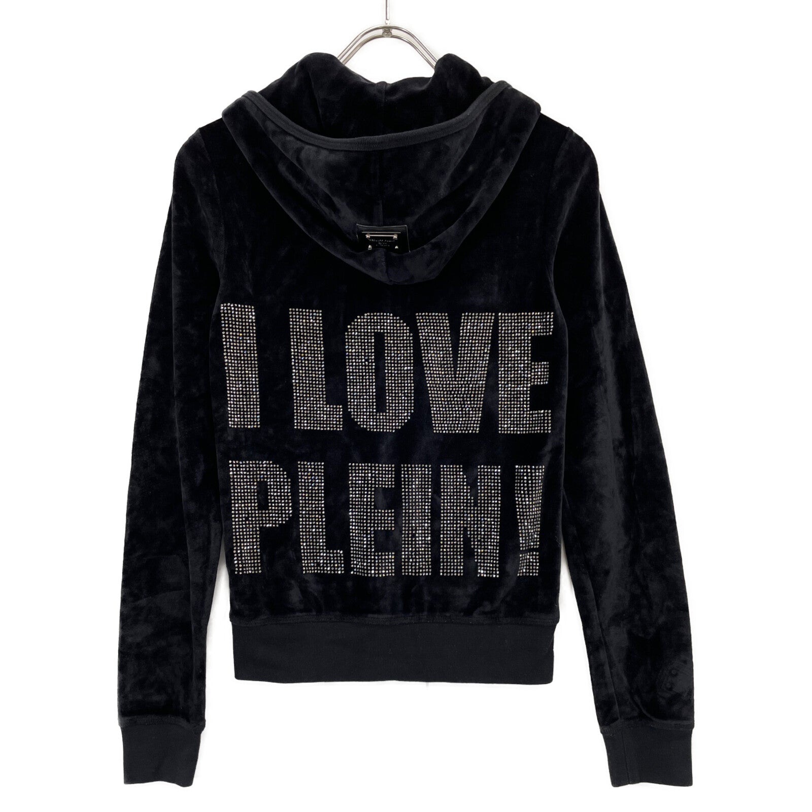 PHILIPP PLEIN 菲利普普兰 黑色 丝绒 水晶 运动服套装 XS 女士