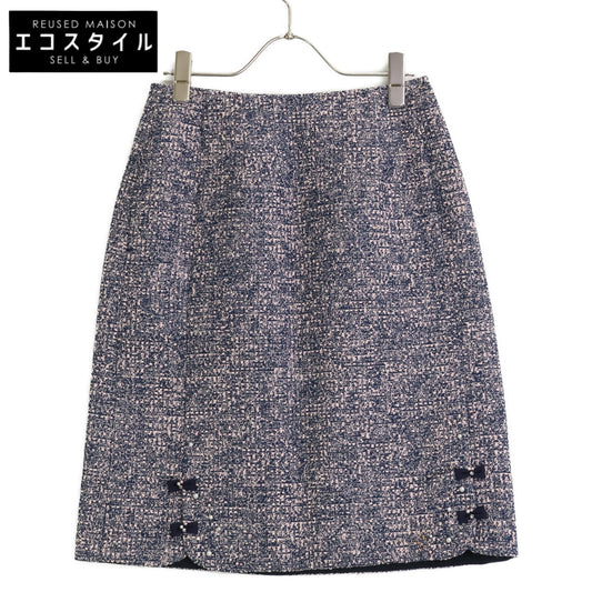 Rene 6834250 Tweed Slit Ribbon Midi Skirt 34 Women's