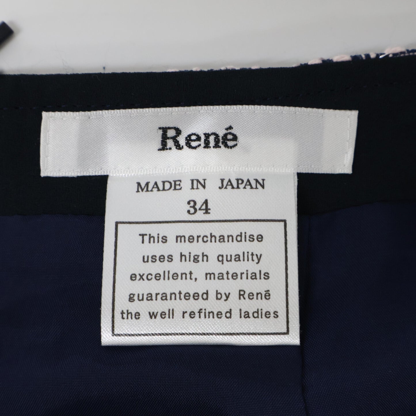 Rene 露奈 6834250 斜纹软呢 开衩蝴蝶结 中长款半身裙 半身裙 34 女士
