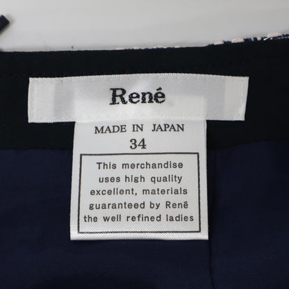 Rene 露奈 6834250 斜纹软呢 开衩蝴蝶结 中长款半身裙 半身裙 34 女士