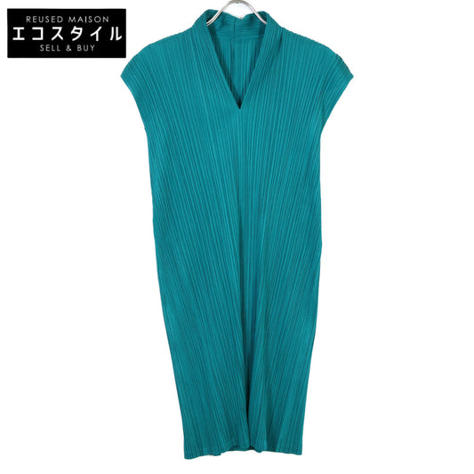 PLEATS PLEASE 三宅一生 PP73-JH166 17AW 绿色无袖连衣裙