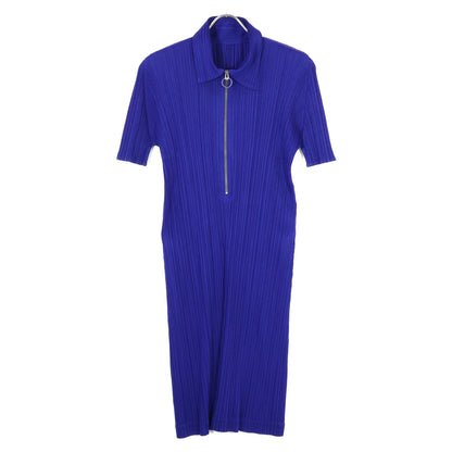 PLEATS PLEASE 三宅一生 PP81-JH186 18AW 蓝色 半拉链连衣裙 连衣裙