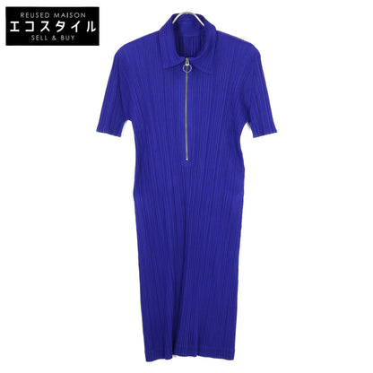 PLEATS PLEASE 三宅一生 PP81-JH186 18AW 蓝色 半拉链连衣裙 连衣裙