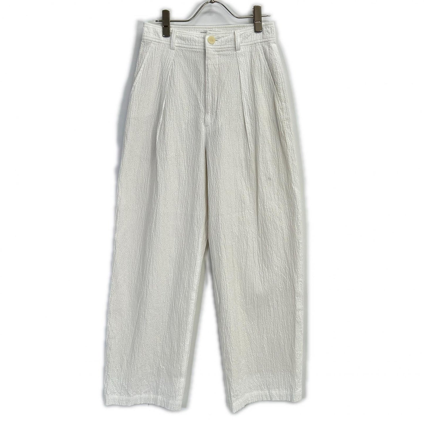 steven alan スティーブンアラン ホワイト RIPLE COTTON TUCK TROUSERS ボトムス