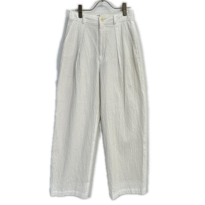 steven alan スティーブンアラン ホワイト RIPLE COTTON TUCK TROUSERS ボトムス