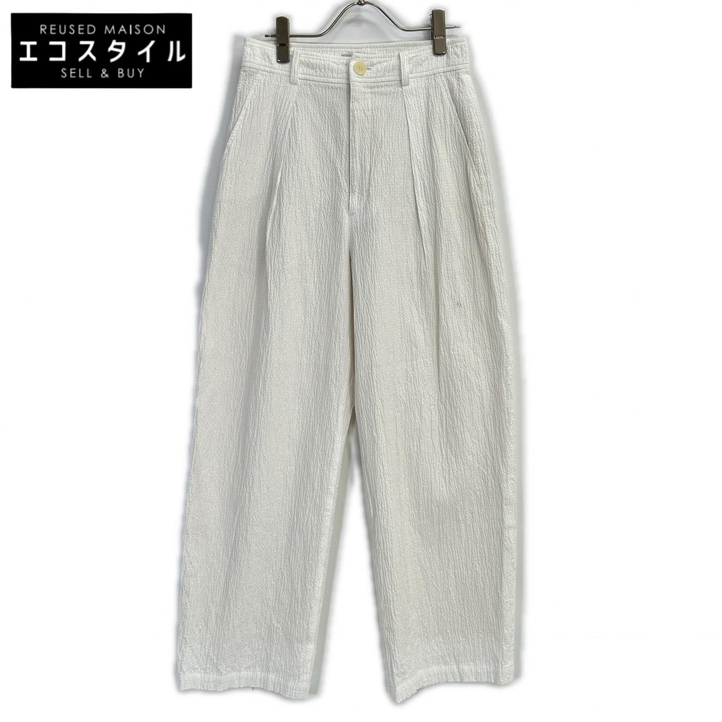 steven alan スティーブンアラン ホワイト RIPLE COTTON TUCK TROUSERS ボトムス