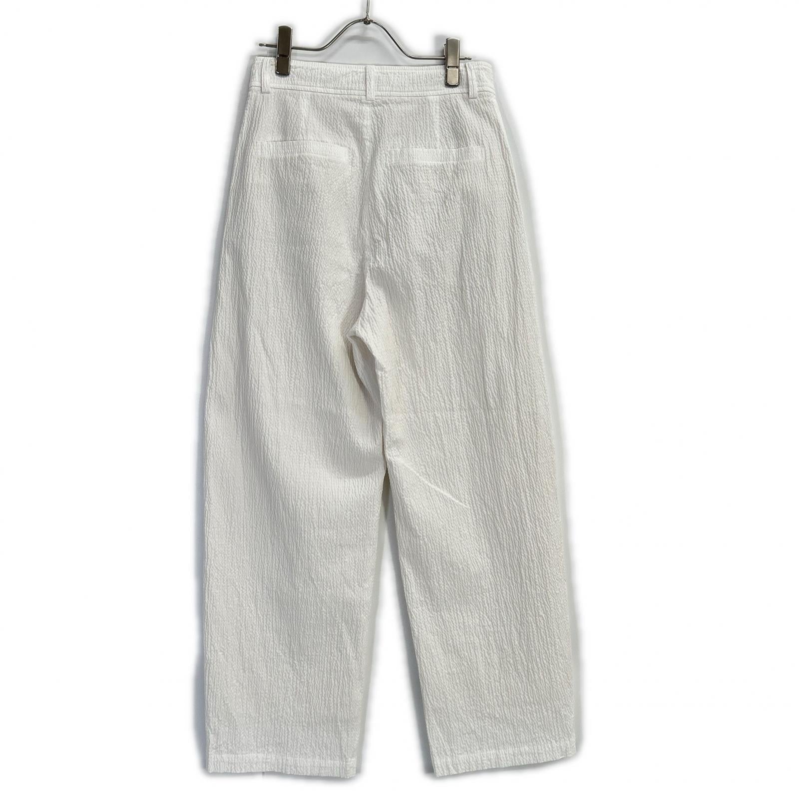 steven alan スティーブンアラン ホワイト RIPLE COTTON TUCK TROUSERS ボトムス