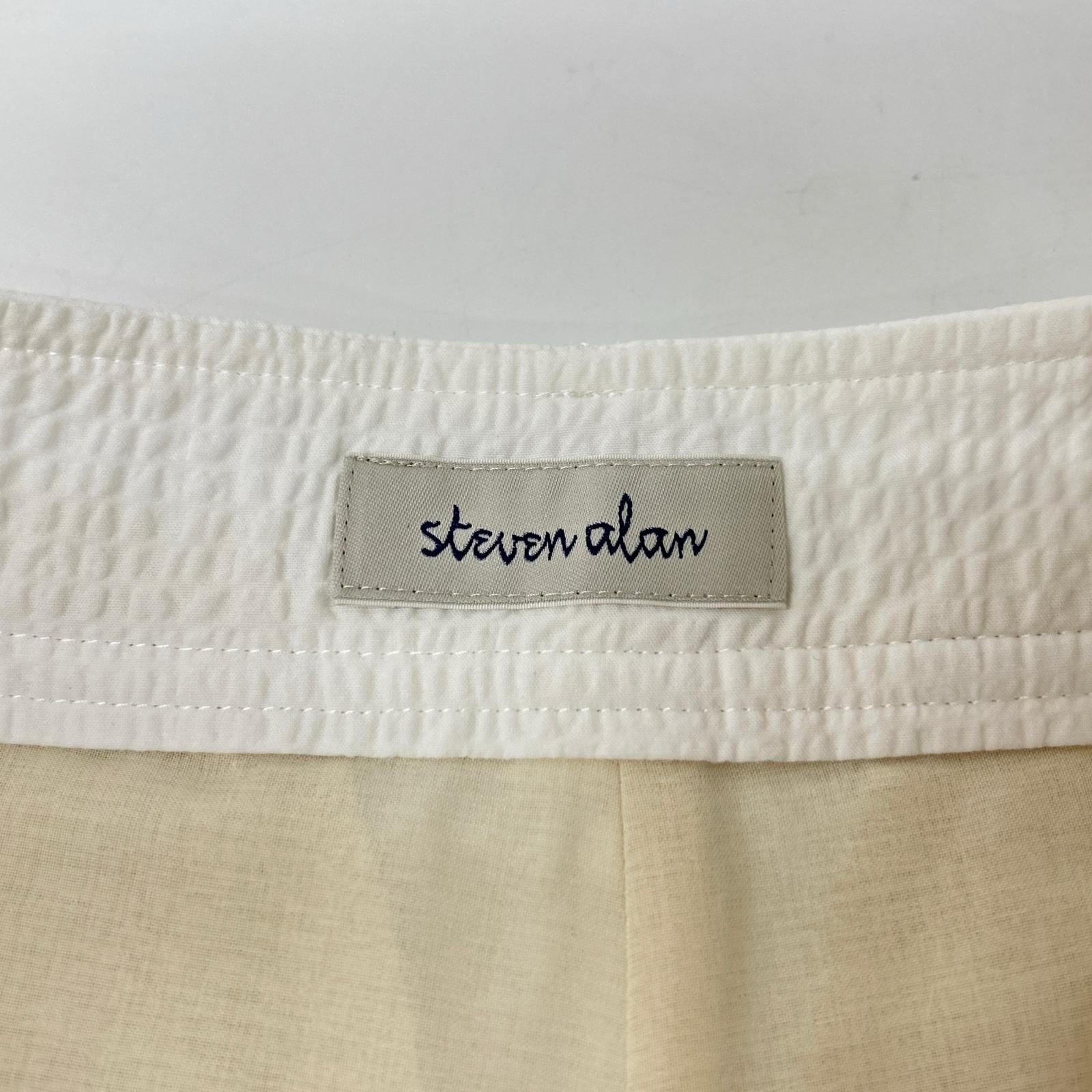 steven alan スティーブンアラン ホワイト RIPLE COTTON TUCK TROUSERS ボトムス