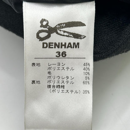 DENHAM デンハム ブラック レーヨンウール スカルプター フレアパンツ ボトムス