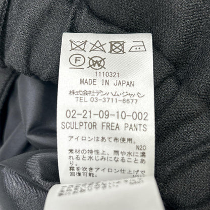 DENHAM デンハム ブラック レーヨンウール スカルプター フレアパンツ ボトムス