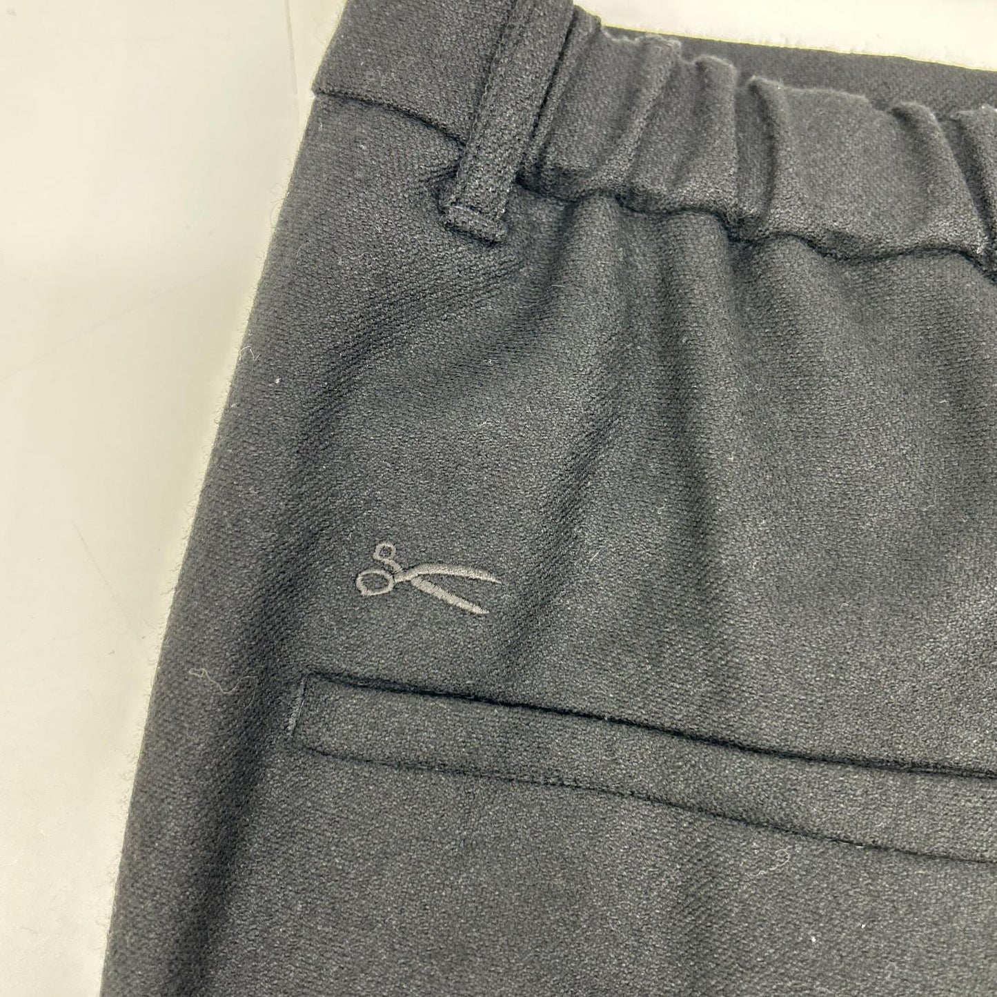 DENHAM デンハム ブラック レーヨンウール スカルプター フレアパンツ ボトムス