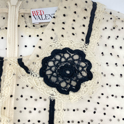 RED VALENTINO レッドヴァレンチノ UR3AE00W57N レース ドット 半袖ブラウス トップス
