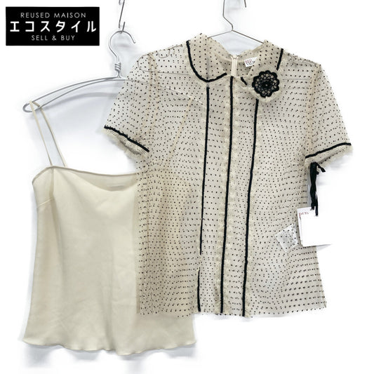 RED VALENTINO レッドヴァレンチノ UR3AE00W57N レース ドット 半袖ブラウス トップス