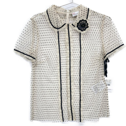 RED VALENTINO レッドヴァレンチノ UR3AE00W57N レース ドット 半袖ブラウス トップス