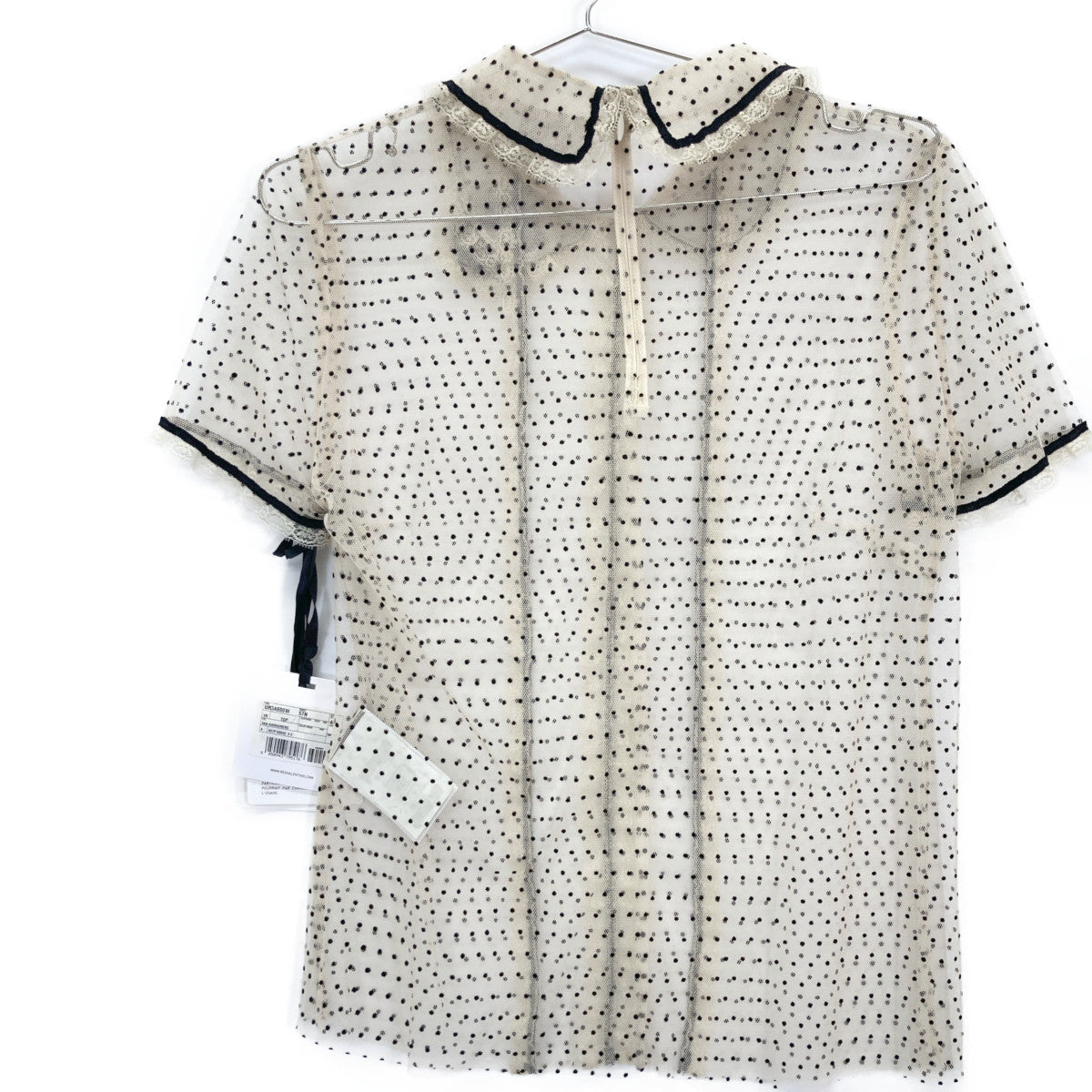 RED VALENTINO レッドヴァレンチノ UR3AE00W57N レース ドット 半袖ブラウス トップス