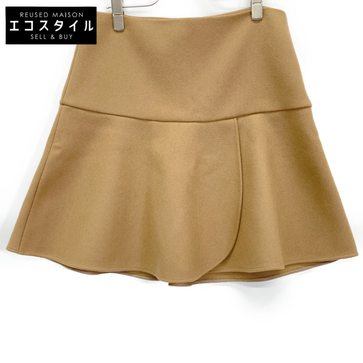 RED VALENTINO Red Valentino SR0RAC70497 Brown Wool/Cashmere Blend Flare Skirt Skirt 42 Women's