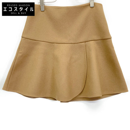 RED VALENTINO Red Valentino SR0RAC70497 Brown Wool/Cashmere Blend Flare Skirt Skirt 42 Women's