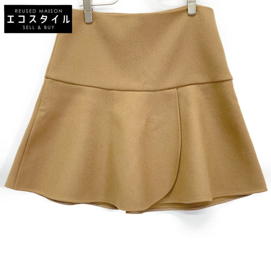 RED VALENTINO レッドヴァレンチノ SR0RAC70497 ﾌﾞﾗｳﾝ ｳｰﾙ×ｶｼﾐﾔ混 ﾌﾚｱｽｶｰﾄ スカート 42 レディース