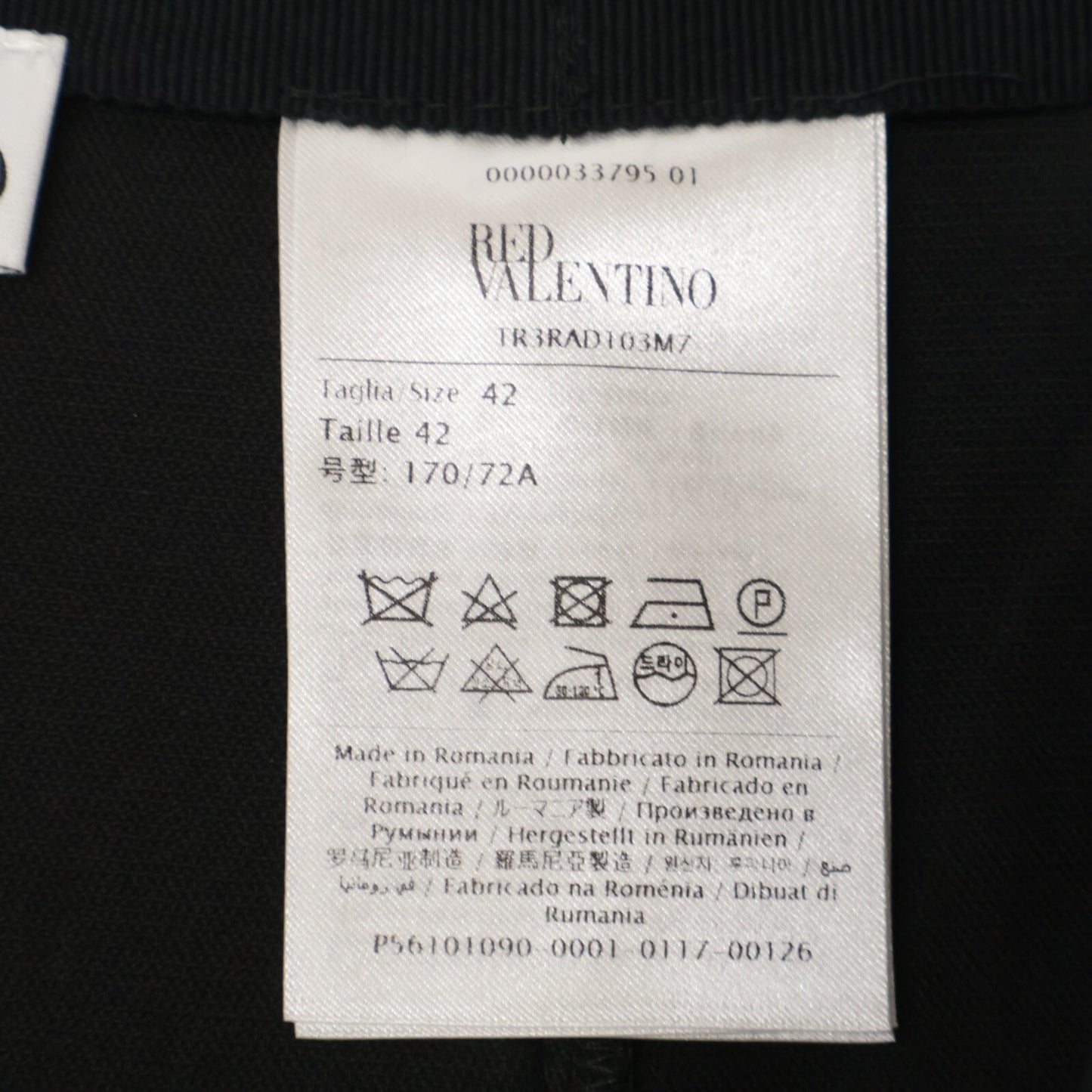 RED VALENTINO TR3RAD103M7 Black x White Knee-length Skirt Skirt 42 Women's