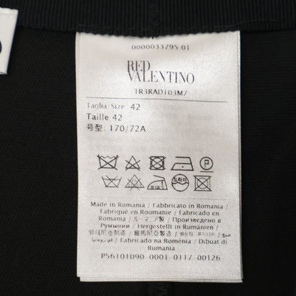 RED VALENTINO TR3RAD103M7 Black x White Knee-length Skirt Skirt 42 Women's