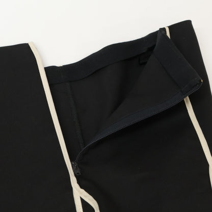 RED VALENTINO TR3RAD103M7 black×white knee-length skirt