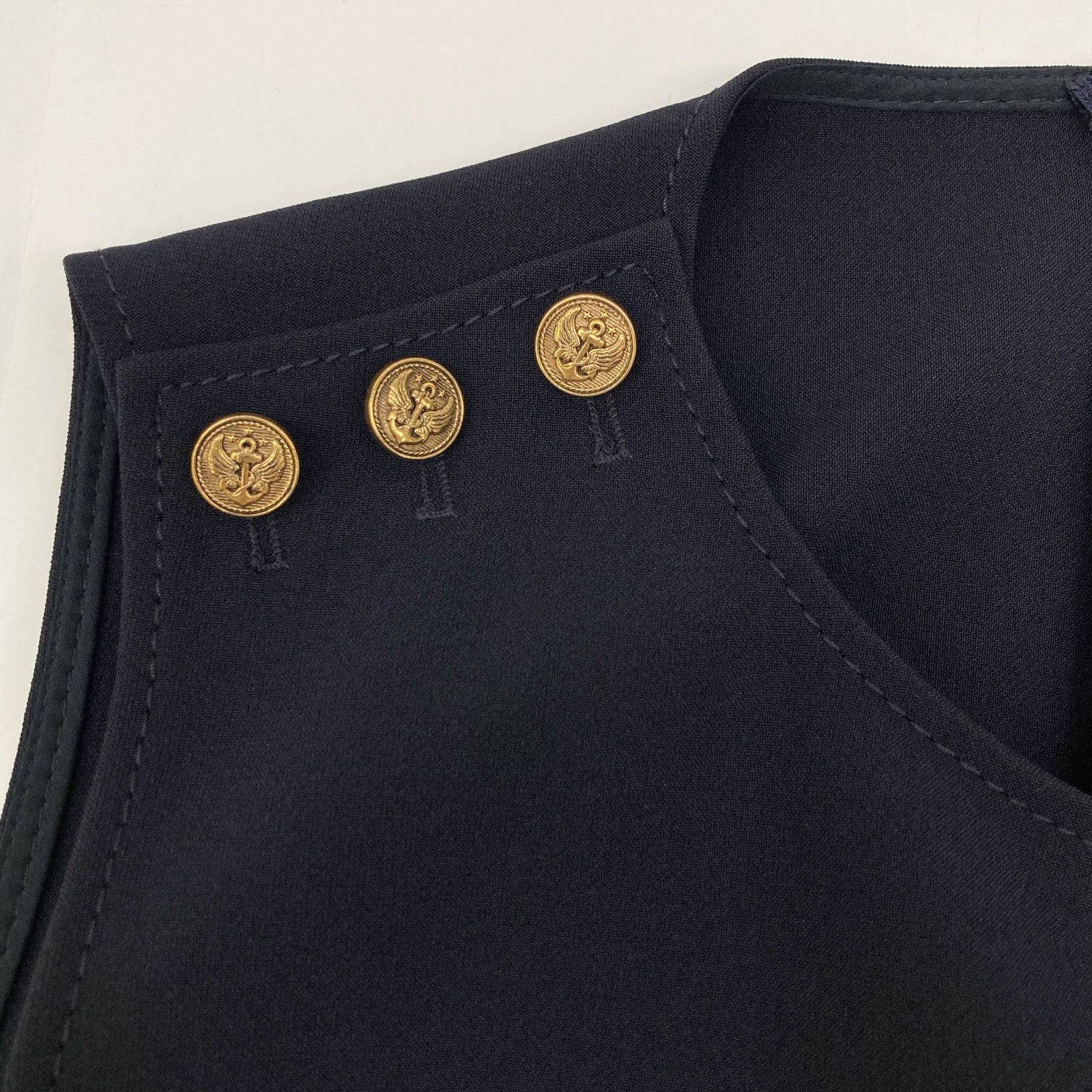 RED VALENTINO 华伦天奴 XR3VADC05LB 海军蓝金色纽扣Cady连衣裙