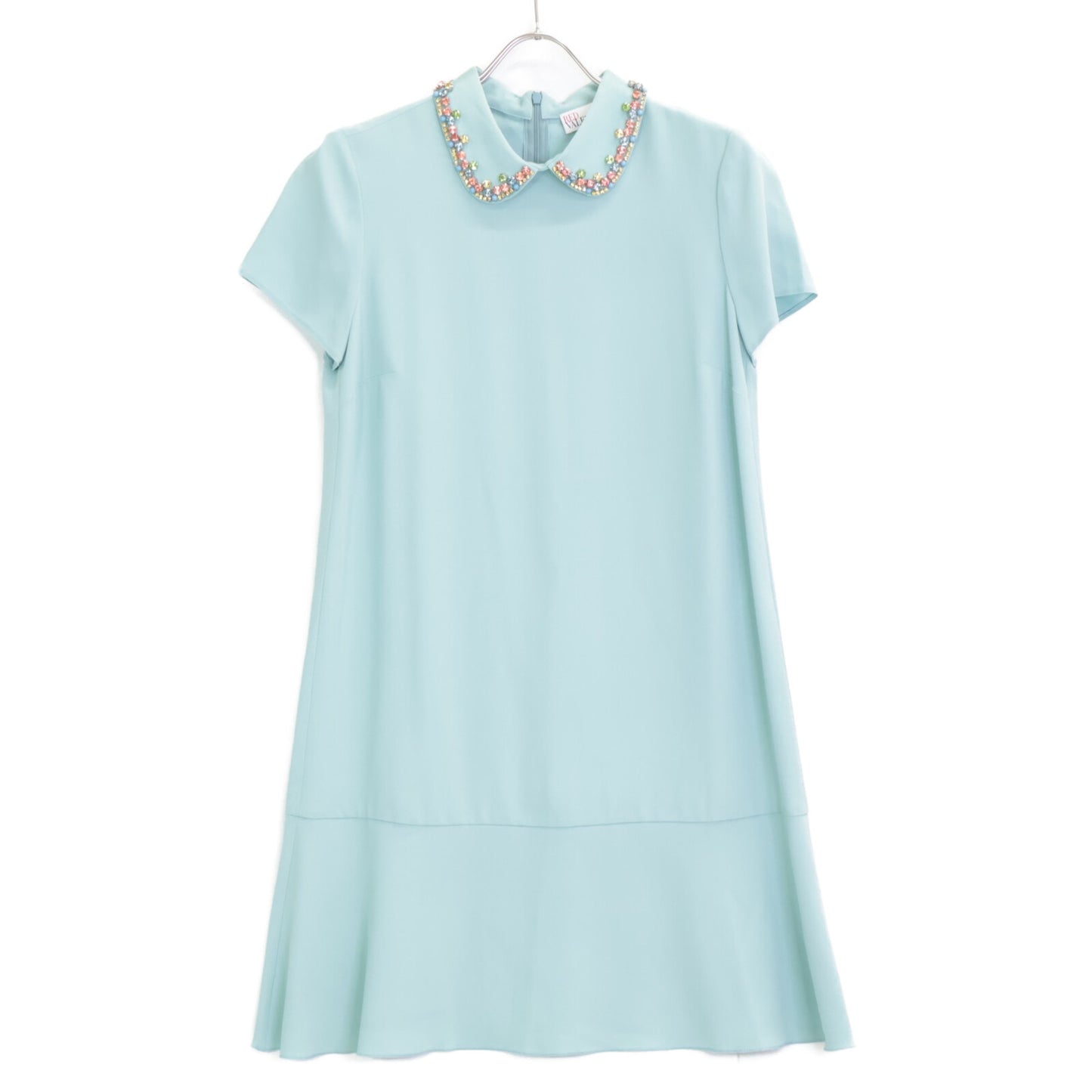 RED VALENTINO Red Valentino SR3VAH020F1 Green Collar Embellished Dress