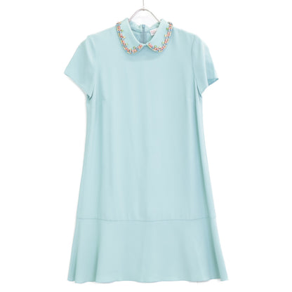 RED VALENTINO Red Valentino SR3VAH020F1 Green Collar Embellished Dress