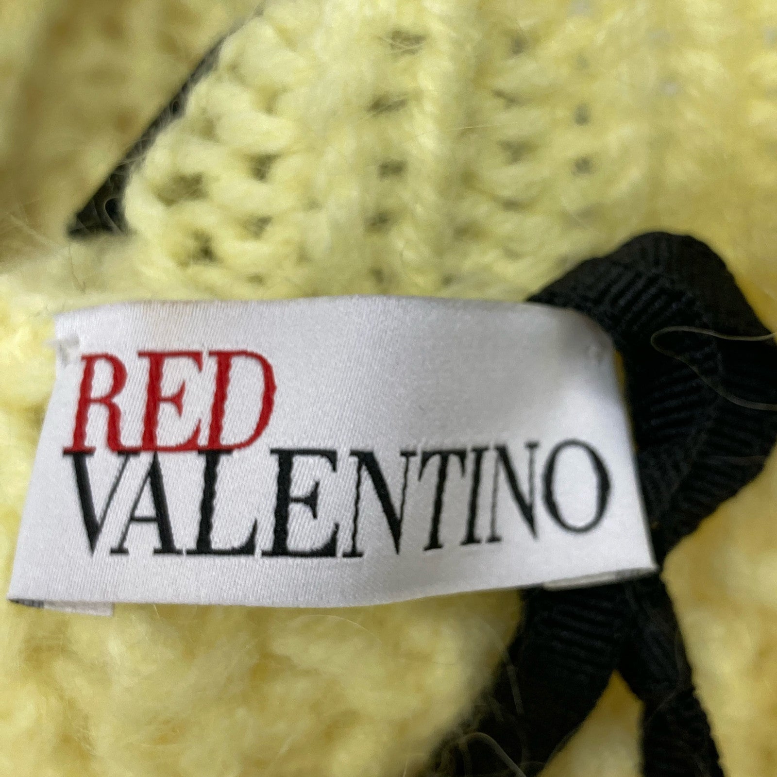 RED VALENTINO 红色华伦天奴 XR3KC12G 黄色 马海毛 绞花针织 上衣 S 女士