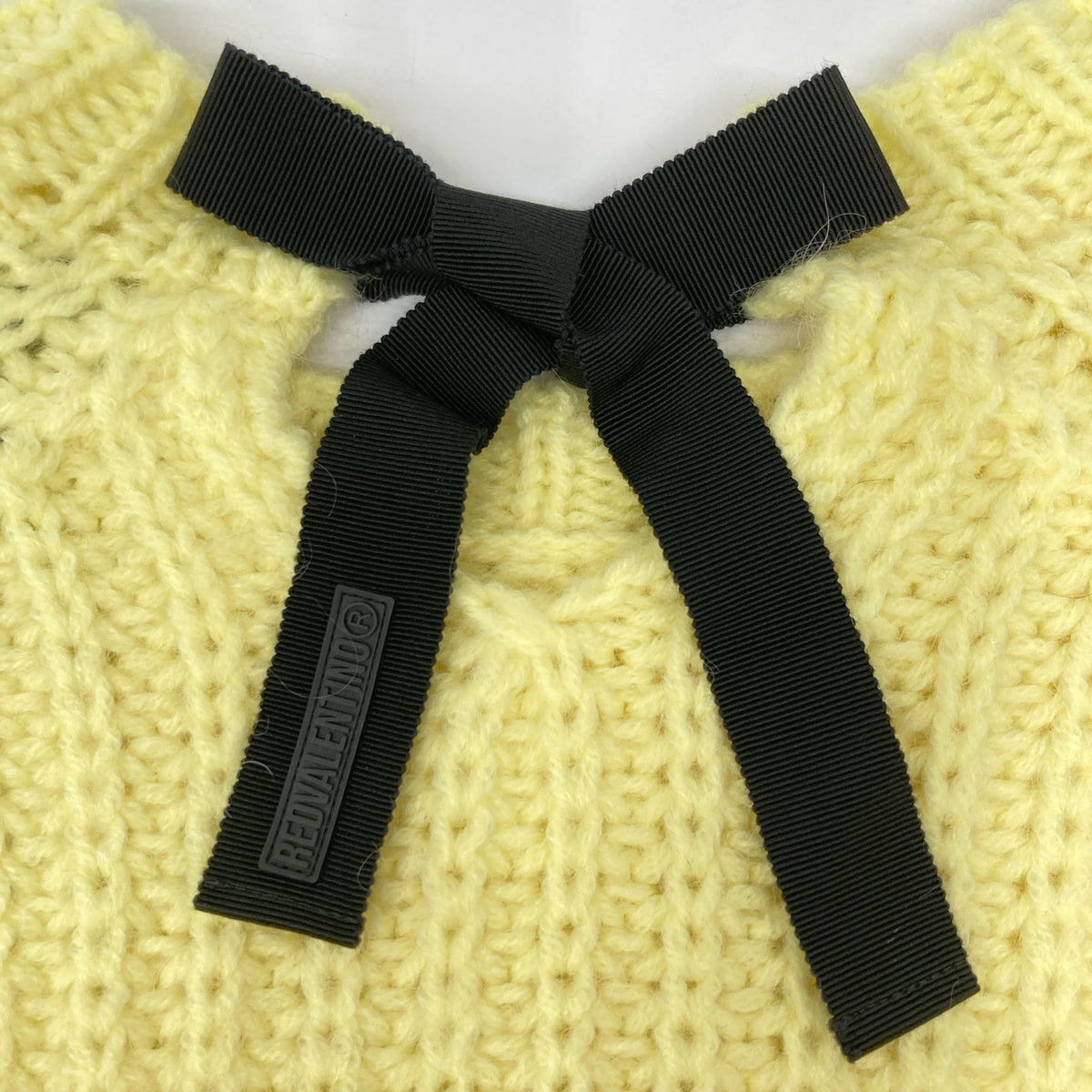 RED VALENTINO 红色华伦天奴 XR3KC12G 黄色 马海毛 绞花针织 上衣 S 女士
