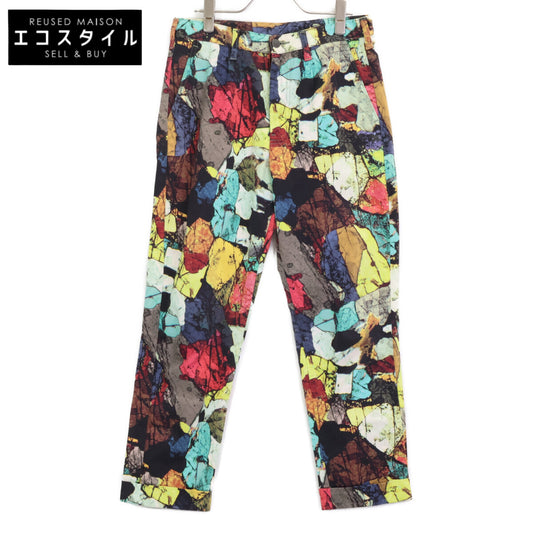 PLEATS PLEASE 14SS PP42-ZF892 Multicolor Cotton Geometric Print Pants Bottoms 3 Ladies