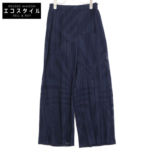 PLEATS PLEASE プリーツプリーズ 20SS PP01-JF724 ネイビー プリーツ カットワーク パンツ ボトムス