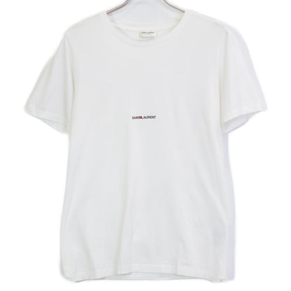SAINT LAURENT PARIS 17SS 464572 White Cotton Logo T-shirt Tops