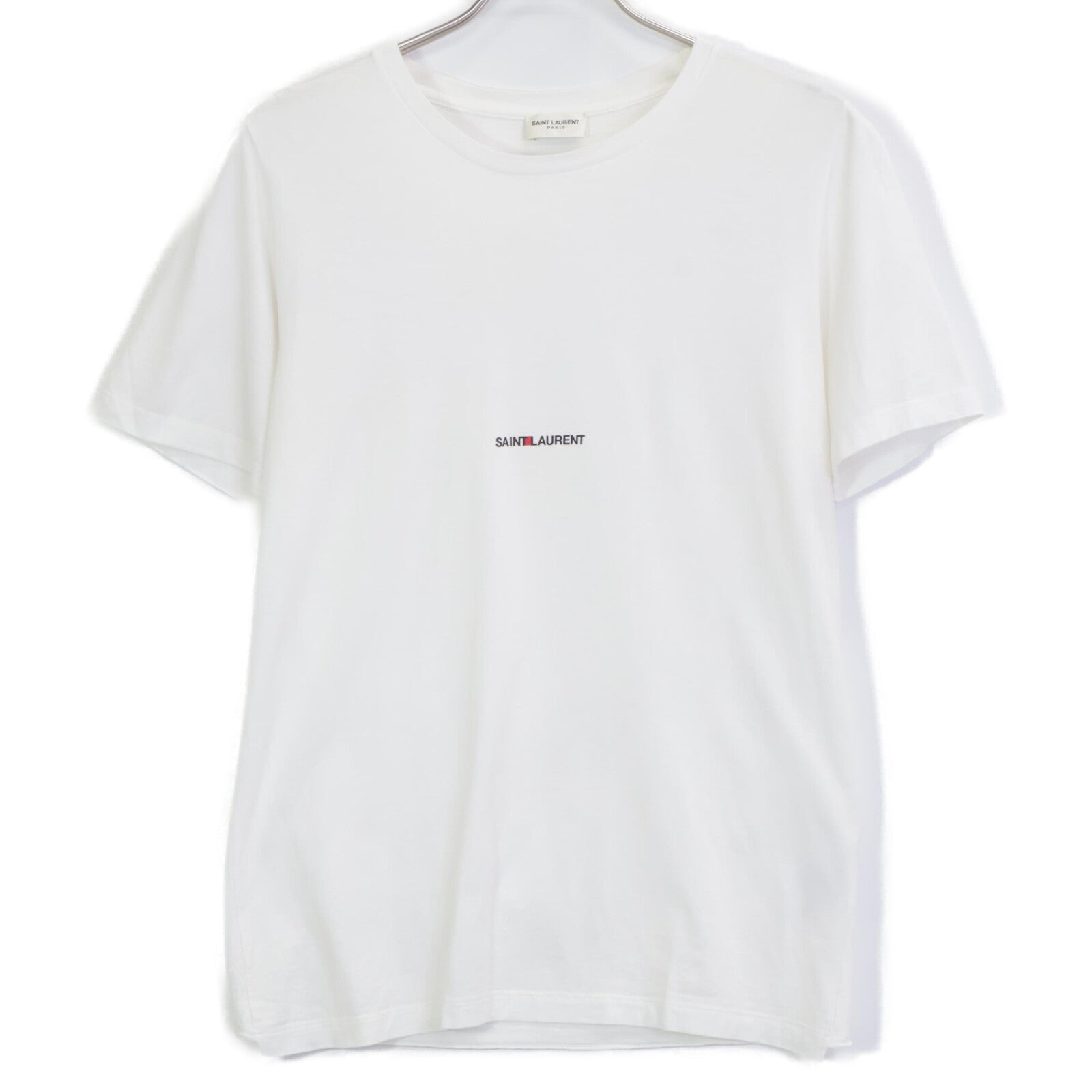 SAINT LAURENT PARIS サンローランパリ 17年 464572 ホワイト コットン ロゴ Tシャツ トップス