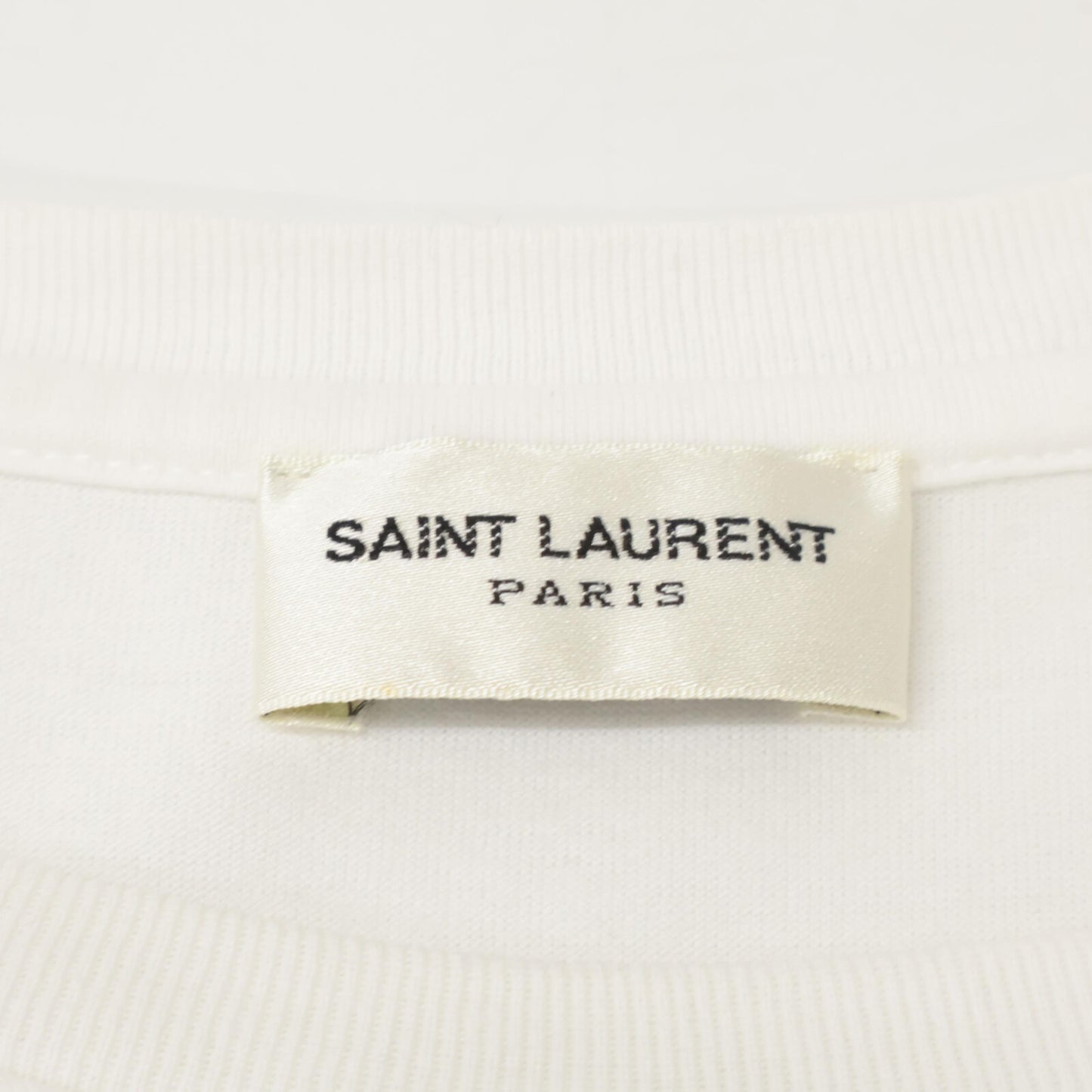 SAINT LAURENT PARIS サンローランパリ 17年 464572 ホワイト コットン ロゴ Tシャツ トップス