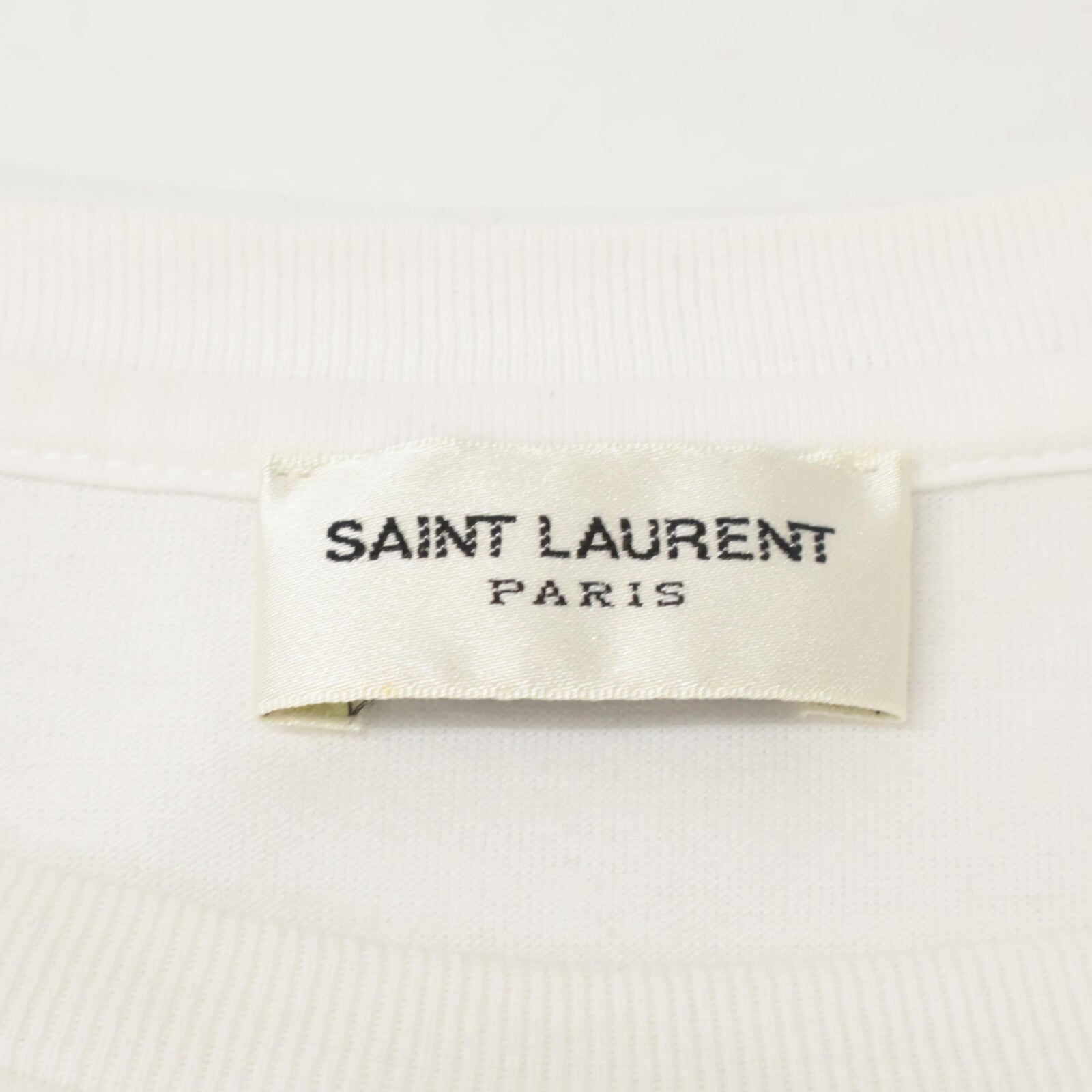 SAINT LAURENT PARIS サンローランパリ 17年 464572 ホワイト コットン ロゴ Tシャツ トップス