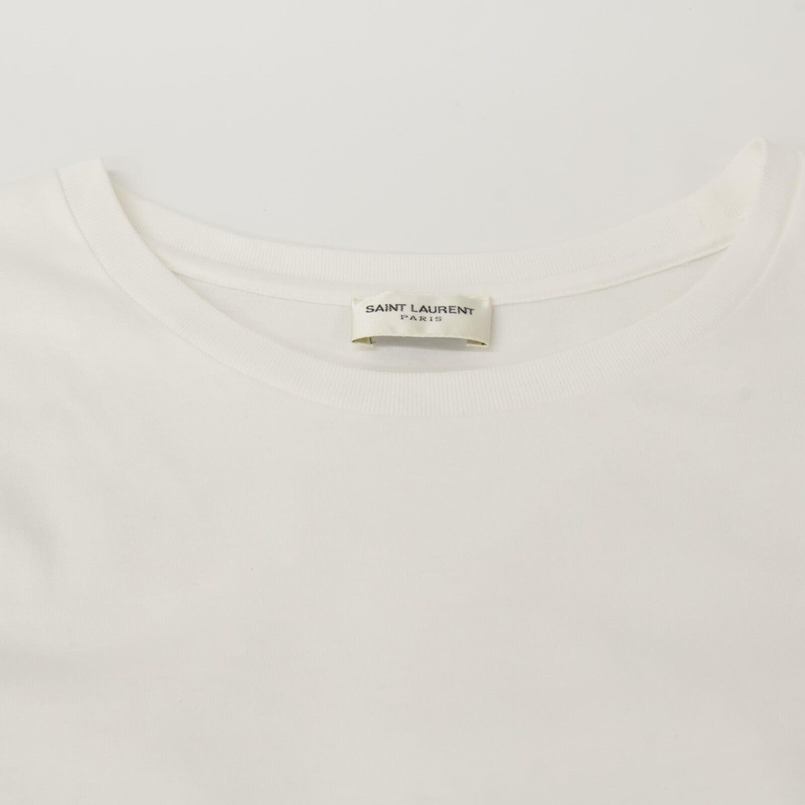 SAINT LAURENT PARIS サンローランパリ 17年 464572 ホワイト コットン ロゴ Tシャツ トップス