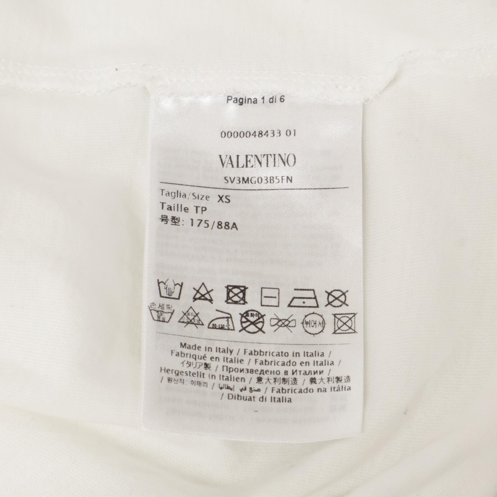 VALENTINO 2019 SV3MG03B5FN White x Red Logo T-shirt Tops
